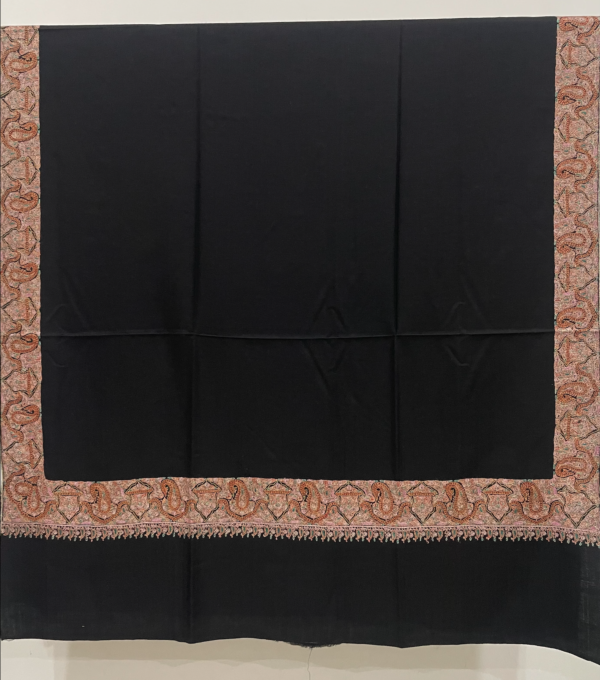 Neemdor Sozni Hand Embroidered Black Shawl - Image 3